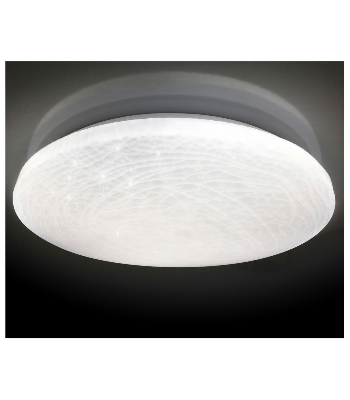 Polaris Dimmable LED Patterned Glass Flush Ceiling Light White 2932-6026K Remote Control-9