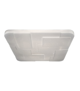Luxor Dimmable LED Patterned Glass Flush Ceiling Light White 3000-6000K Remote Control-1