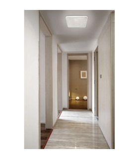 Luxor Dimmable LED Patterned Glass Flush Ceiling Light White 3000-6000K Remote Control-2
