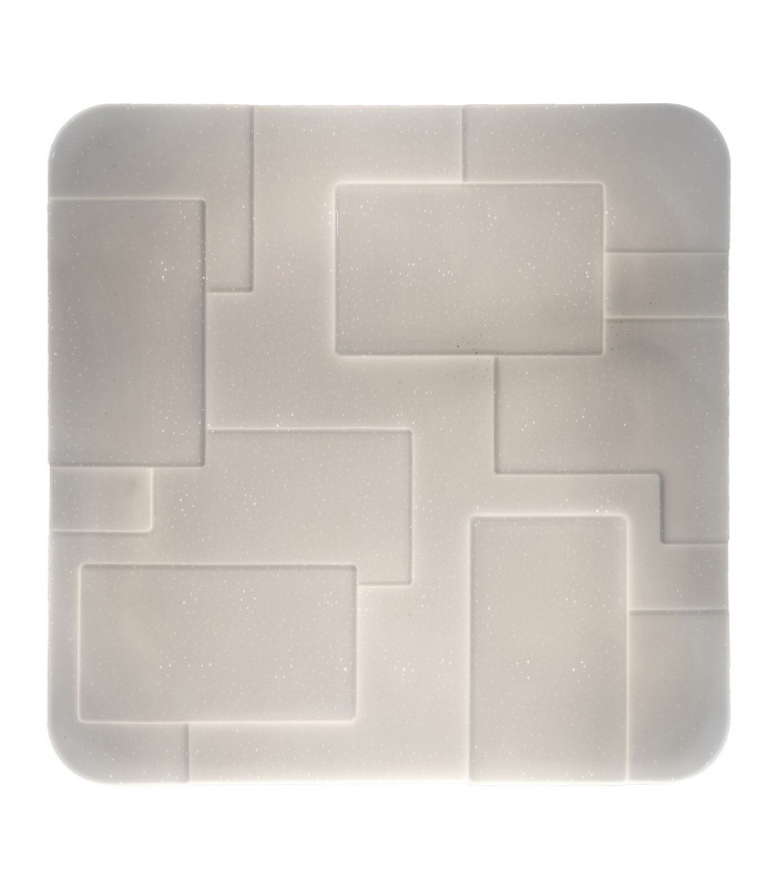 Luxor Dimmable LED Patterned Glass Flush Ceiling Light White 3000-6000K Remote Control-3