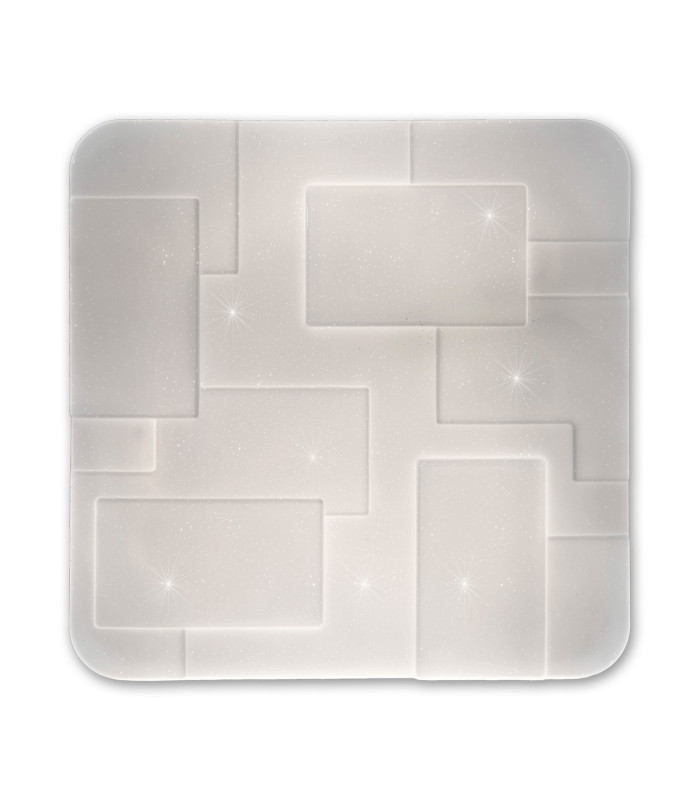 Luxor Dimmable LED Patterned Glass Flush Ceiling Light White 3000-6000K Remote Control-6