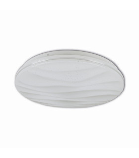 Austin Dimmable LED CCT Patterned Glass Flush Ceiling Light White 3000-6000K Remote Control-1