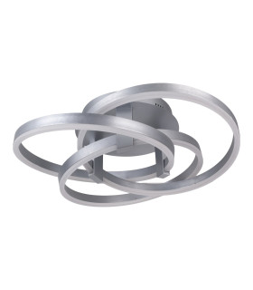 Divora Dimmable CCT Integrated LED Semi Flush Ceiling Light Aluminium 2700-6700K Remote Control-1