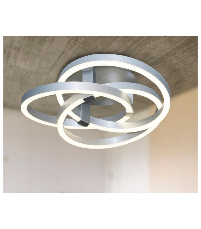 Divora Dimmable CCT Integrated LED Semi Flush Ceiling Light Aluminium 2700-6700K Remote Control-4