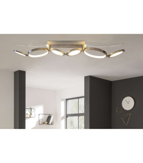 Stelari Dimmable 100cm Integrated LED Semi Flush Ceiling Light Steel-Blank 2800K-2