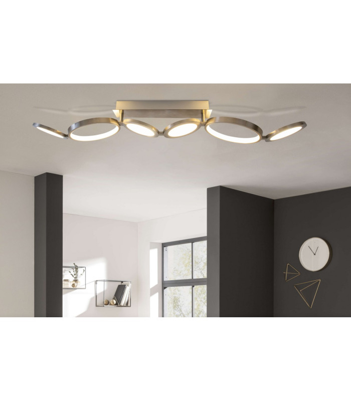 Stelari Dimmable 100cm Integrated LED Semi Flush Ceiling Light Steel-Blank 2800K-2