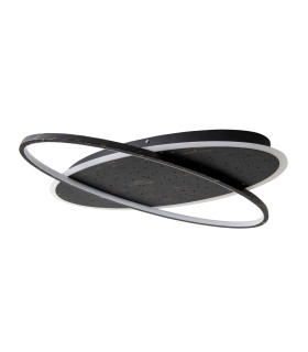 Stelaris Integrated LED Semi Flush Ceiling Light Black 3000K-1