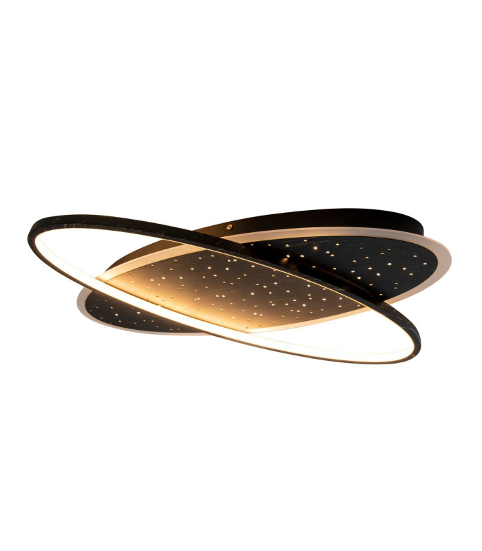 Stelaris Integrated LED Semi Flush Ceiling Light Black 3000K-6