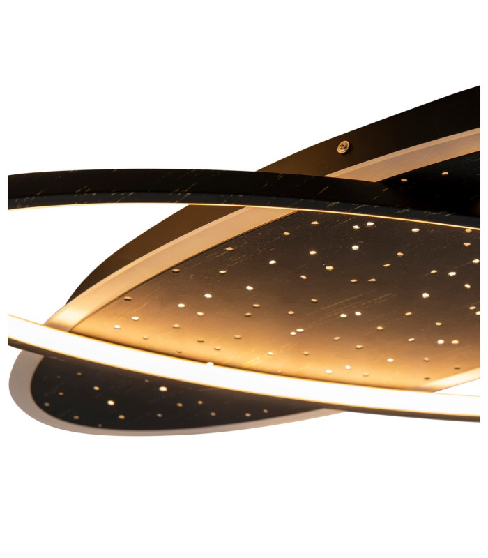 Stelaris Integrated LED Semi Flush Ceiling Light Black 3000K-7
