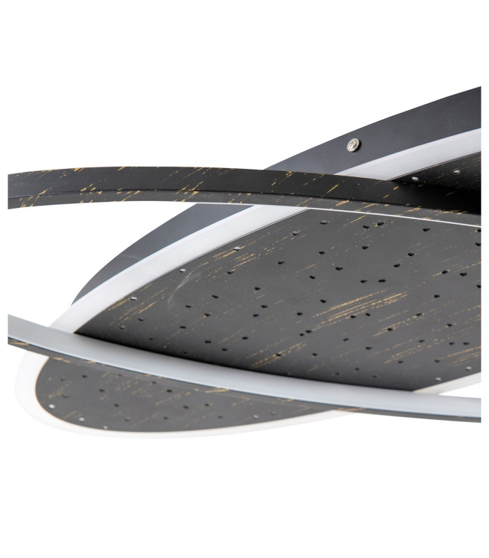 Stelaris Integrated LED Semi Flush Ceiling Light Black 3000K-8