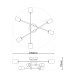 Modo Multi Arm Semi Flush Ceiling Lamp Black 6xE27-3