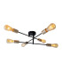 Modo Multi Arm Semi Flush Ceiling Lamp Black 6xE27-4