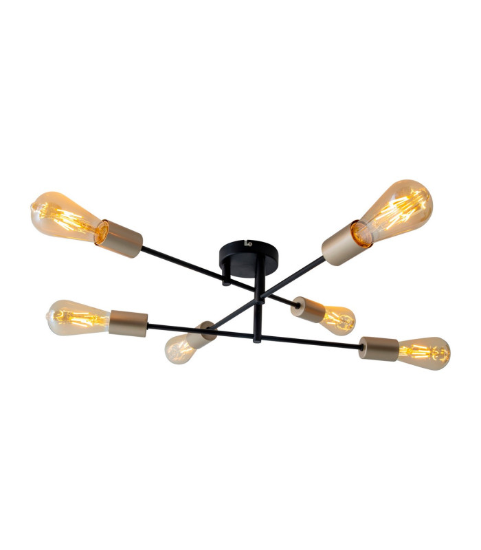 Modo Multi Arm Semi Flush Ceiling Lamp Black 6xE27-4