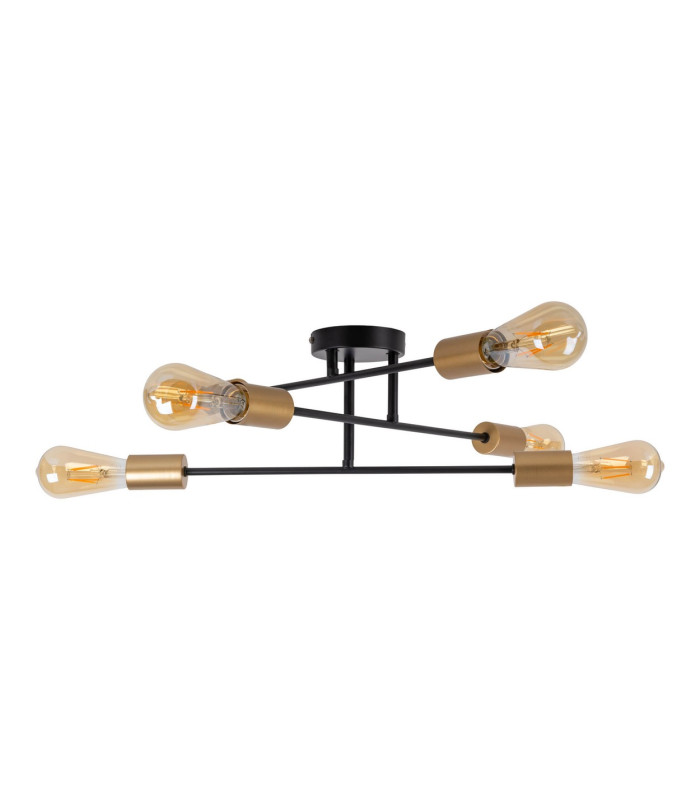 Modo Multi Arm Semi Flush Ceiling Lamp Black 6xE27-5