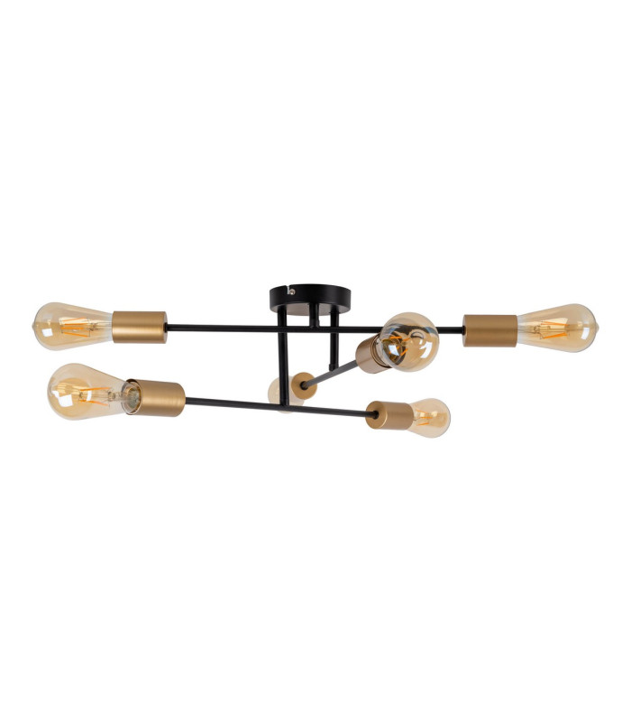 Modo Multi Arm Semi Flush Ceiling Lamp Black 6xE27-7