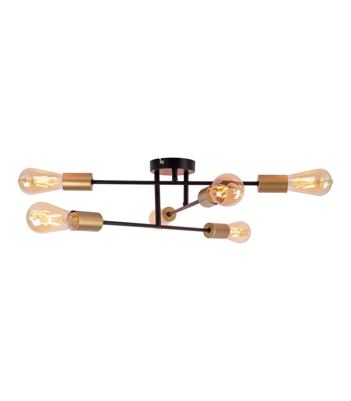 Modo Multi Arm Semi Flush Ceiling Lamp Black 6xE27-8
