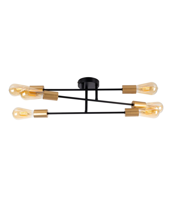 Modo Multi Arm Semi Flush Ceiling Lamp Black 6xE27-9