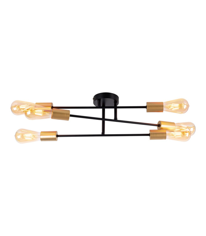 Modo Multi Arm Semi Flush Ceiling Lamp Black 6xE27-10