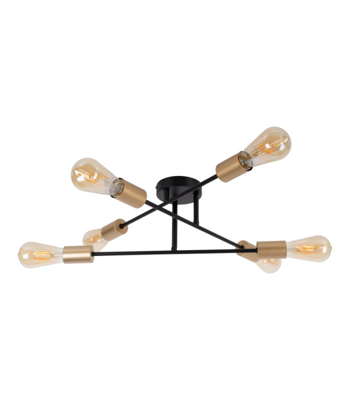 Modo Multi Arm Semi Flush Ceiling Lamp Black 6xE27-11