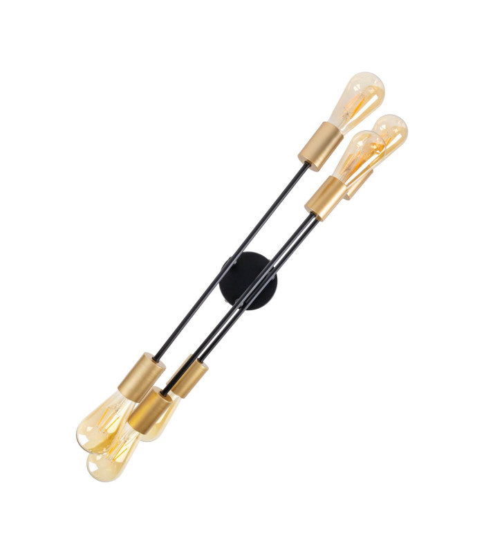 Modo Multi Arm Semi Flush Ceiling Lamp Black 6xE27-13