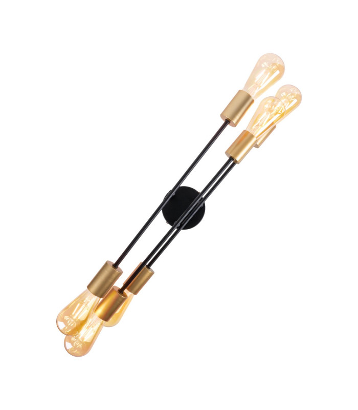 Modo Multi Arm Semi Flush Ceiling Lamp Black 6xE27-14