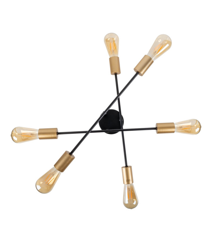 Modo Multi Arm Semi Flush Ceiling Lamp Black 6xE27-15