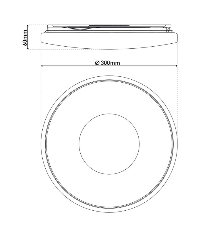Picton Dimmable LED Flush Ceiling Light White 3000K-3