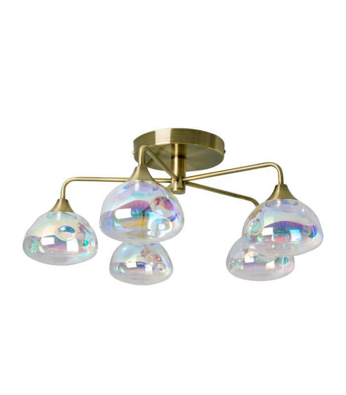 Varna LED Multi Arm Semi Flush Ceiling Lamp Brass 2925K-1