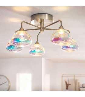 Varna LED Multi Arm Semi Flush Ceiling Lamp Brass 2925K-2