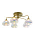 Varna LED Multi Arm Semi Flush Ceiling Lamp Brass 2925K-5