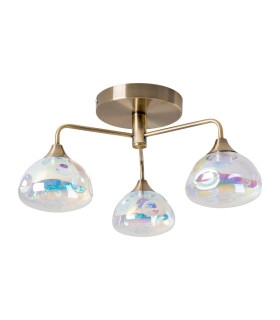 Varna LED Multi Arm Semi Flush Ceiling Lamp Brass 2700K-1
