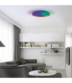 Rainbow Dimmable CCT Integrated LED Semi Flush Ceiling Light Multi Colour 3000-6500K Remote Control-2