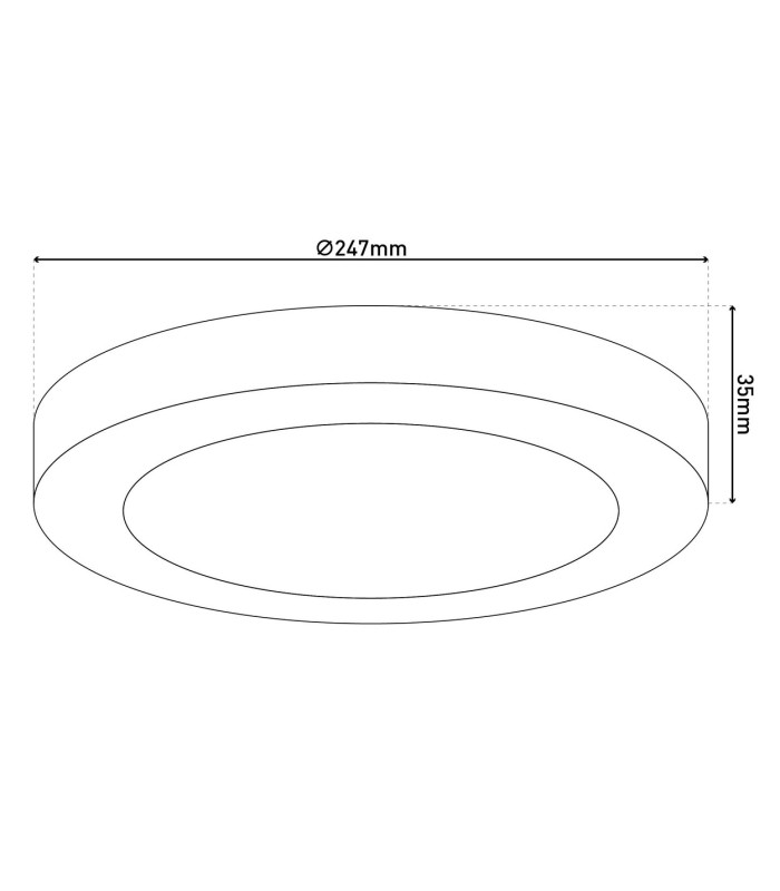 Komplex LED Round Flush Ceiling Light White 3000-6500K-3