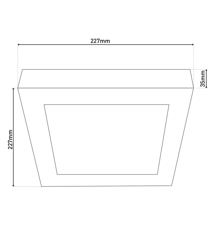 Komplex LED Square Flush Ceiling Light White 3000-6500K-3