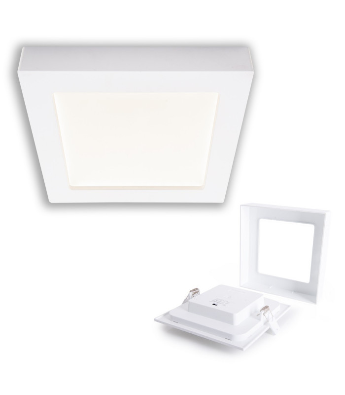 Komplex LED Square Flush Ceiling Light White 3000-6500K-12