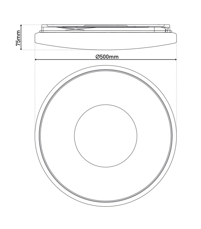 Picton Dimmable LED Decorative Flush Ceiling Light White 3000-6000K Remote Control Timer Function-4