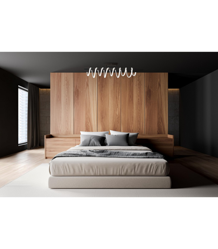 Belleza Dimmable Integrated LED Semi Flush Ceiling Light Black 2783K-4