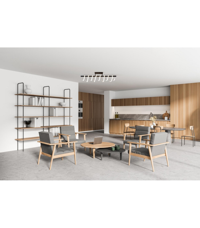 Belleza Dimmable Integrated LED Semi Flush Ceiling Light Black 2783K-5