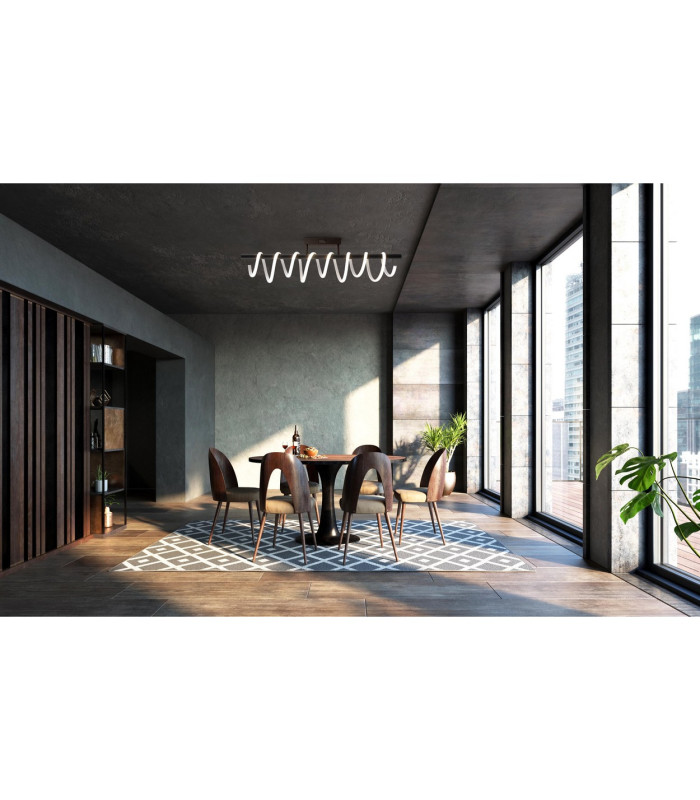 Belleza Dimmable Integrated LED Semi Flush Ceiling Light Black 2783K-6