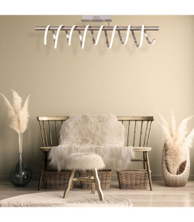 Belleza Dimmable Integrated LED Semi Flush Ceiling Light Satin Nickel 2783K-2