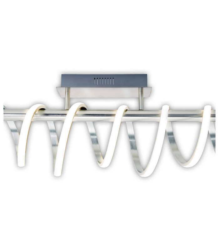 Belleza Dimmable Integrated LED Semi Flush Ceiling Light Satin Nickel 2783K-7