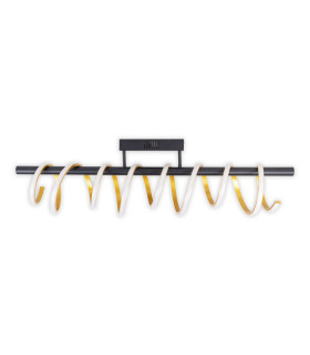 Belleza Dimmable Integrated LED Semi Flush Ceiling Light Gold 2900K-1