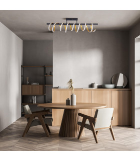 Belleza Dimmable Integrated LED Semi Flush Ceiling Light Gold 2900K-2