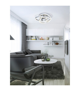 Divora Dimmable CCT Integrated LED Semi Flush Ceiling Light Aluminium 2800-6800K Remote Control-2