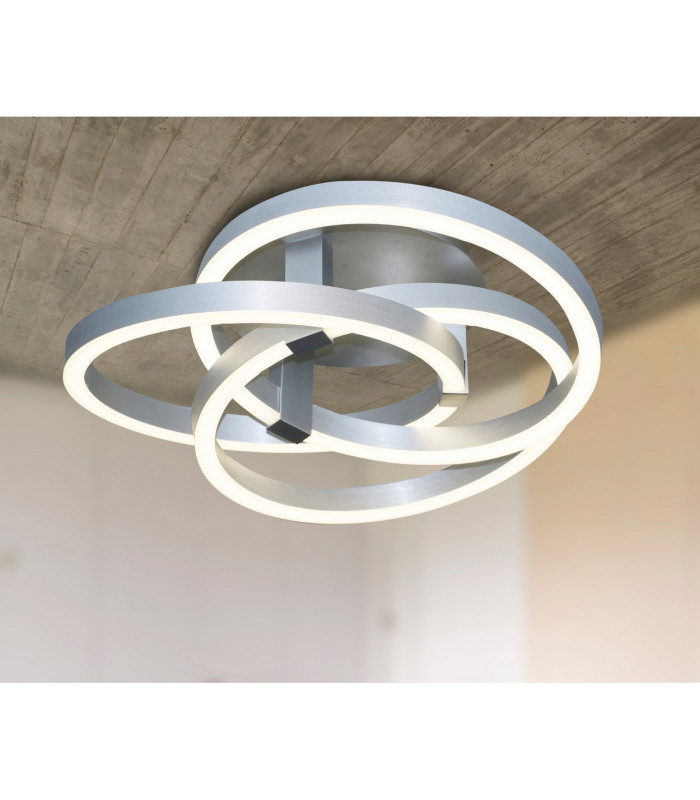 Divora Dimmable CCT Integrated LED Semi Flush Ceiling Light Aluminium 2800-6800K Remote Control-4