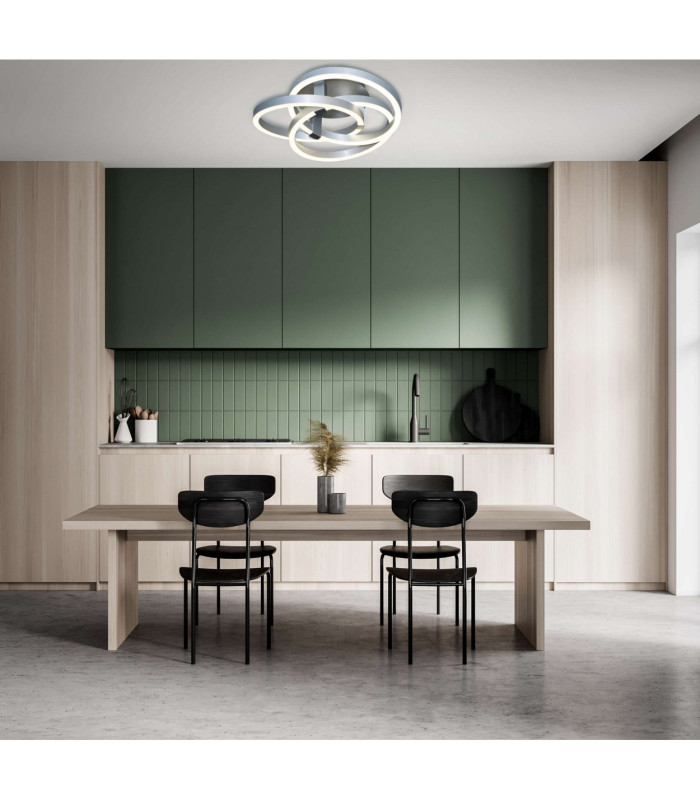 Divora Dimmable CCT Integrated LED Semi Flush Ceiling Light Aluminium 2800-6800K Remote Control-9