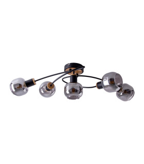 Fumoso Multi Arm Semi Flush Ceiling Lamp Black 5xE14-1