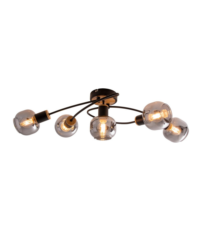 Fumoso Multi Arm Semi Flush Ceiling Lamp Black 5xE14-5