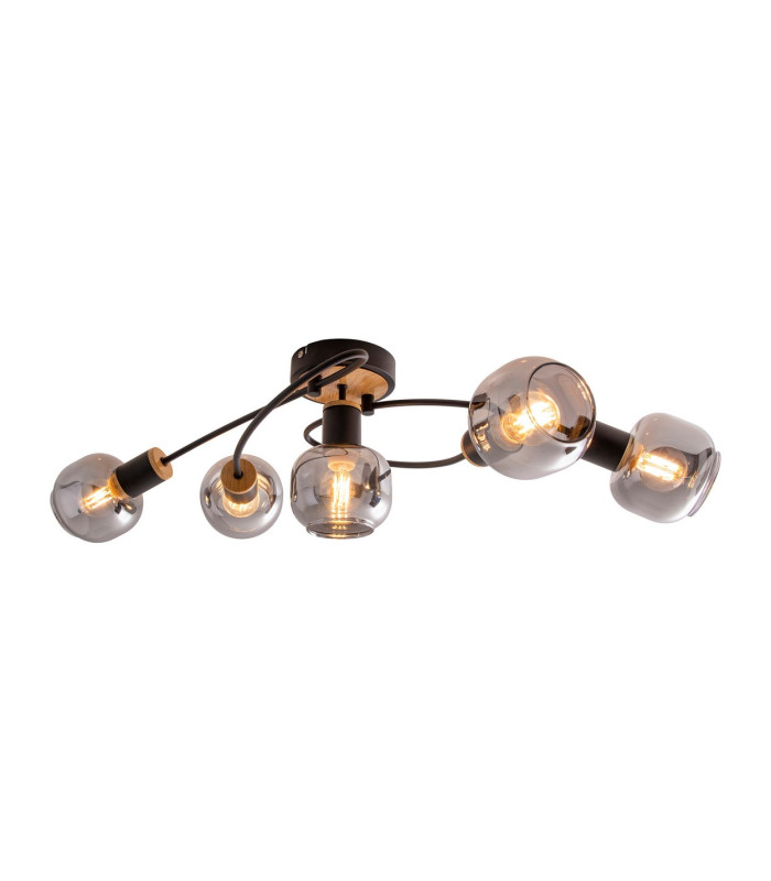 Fumoso Multi Arm Semi Flush Ceiling Lamp Black 5xE14-6