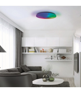 Sligo Dimmable CCT Integrated LED Semi Flush Ceiling Light Multi Colour 2900-6200K Remote Control-2